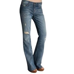 Current/Elliott The Cowboy Super Vintage Destroyed Bootcut Jeans